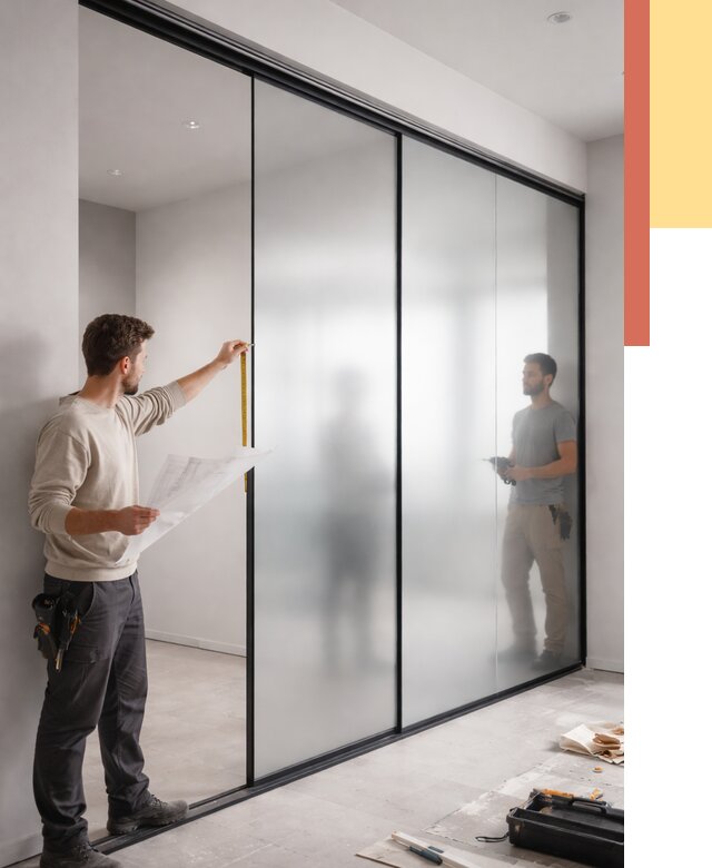 Матовые стеклянные перегородки в Муроме от 8679 руб. — монтаж и установка | ОТДЕЛОЧНИК-Мум