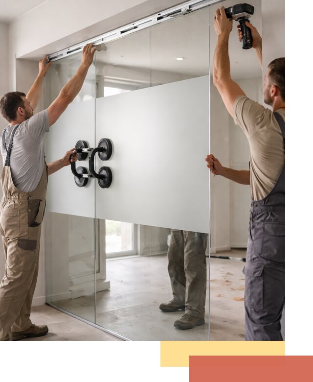 Матовые стеклянные перегородки под ключ в Муроме