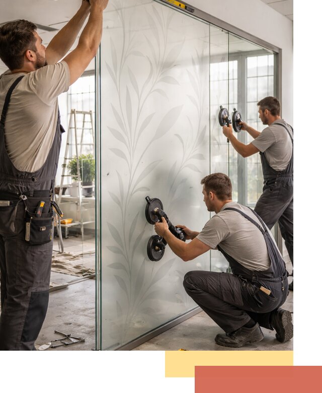 Стеклянные перегородки с рисунком на заказ в Муроме