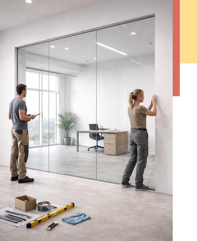 Перегородки из закаленного стекла в Муроме от 9700 руб. под ключ | ОТДЕЛОЧНИК-Мум