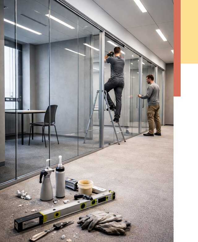 Стеклянные офисные перегородки в Муроме от 8679 руб. — монтаж и установка | ОТДЕЛОЧНИК-Мум