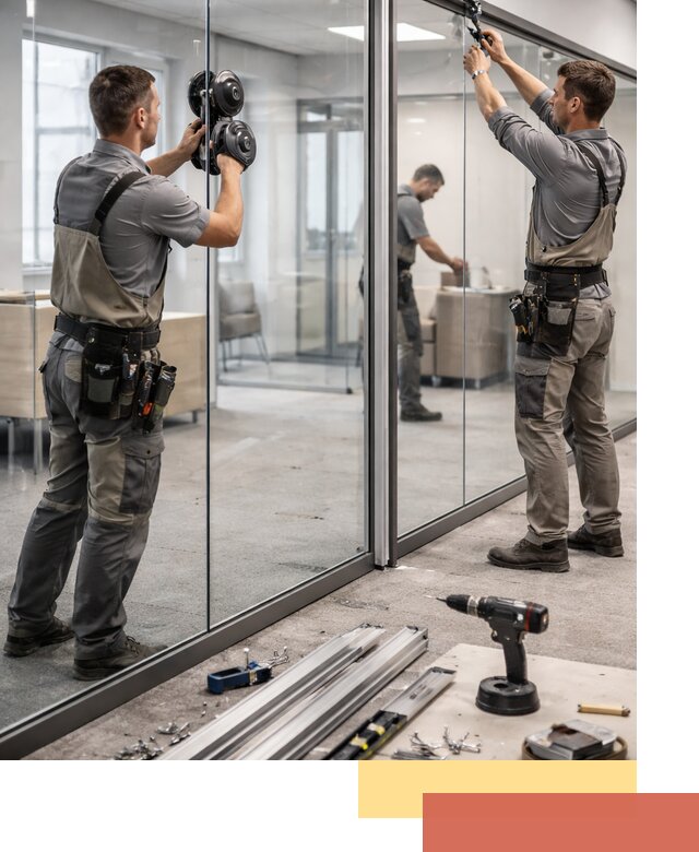 Стеклянные офисные перегородки под ключ в Муроме