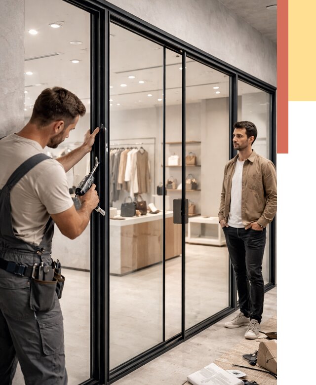 Стеклянные перегородки для магазинов в Муроме от 8372 руб. под ключ | ОТДЕЛОЧНИК-Мум