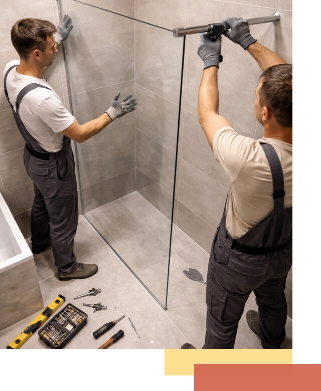 Стеклянные перегородки для душа в Муроме — изготовление и монтаж