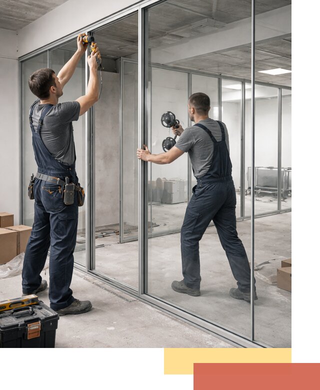 Алюминиевые перегородки со стеклом в Муроме — изготовление и монтаж