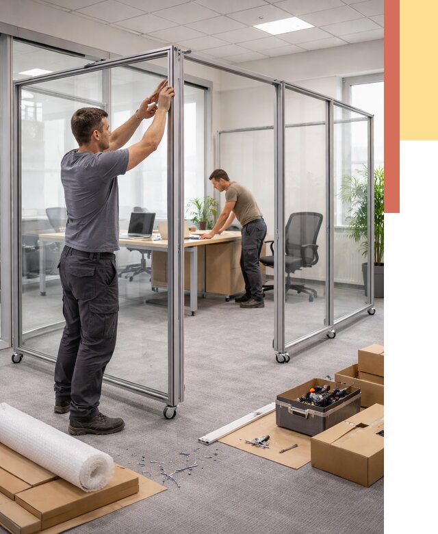 Мобильные офисные перегородки в Муроме от 12763 руб. — установка под ключ | ОТДЕЛОЧНИК-Мум