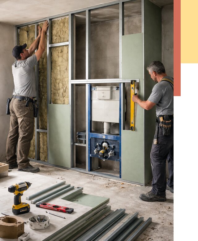 Установка сантехнических перегородок в Муроме от 8679 руб. | ОТДЕЛОЧНИК-Мум