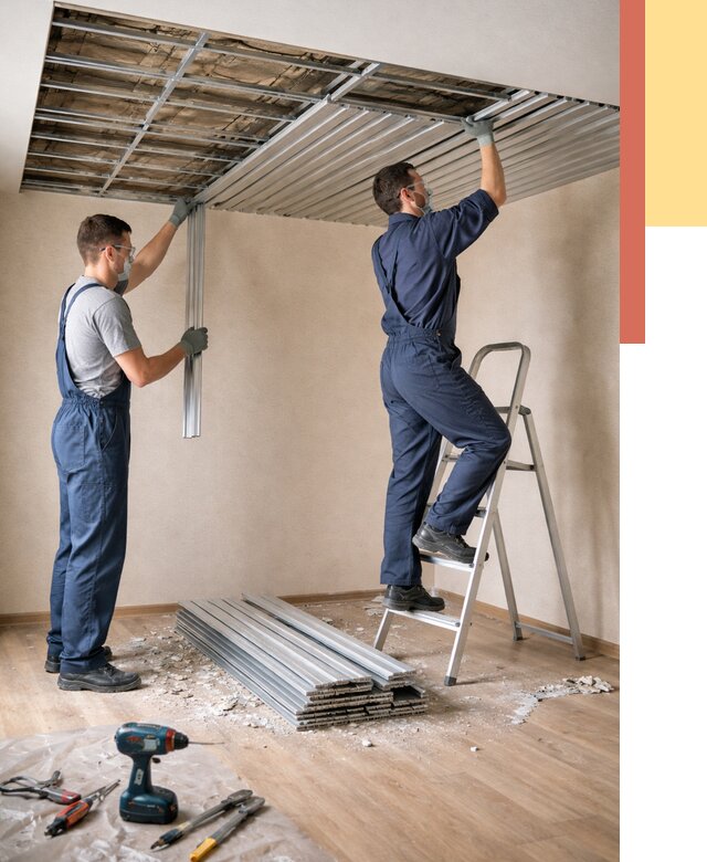 Демонтаж реечного потолка в Муроме от 4595 руб. быстро и недорого | ОТДЕЛОЧНИК-Мум