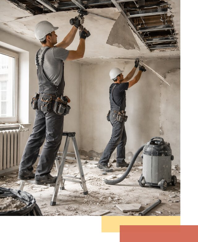 Демонтаж гипсокартонного потолка в Муроме быстро и аккуратно