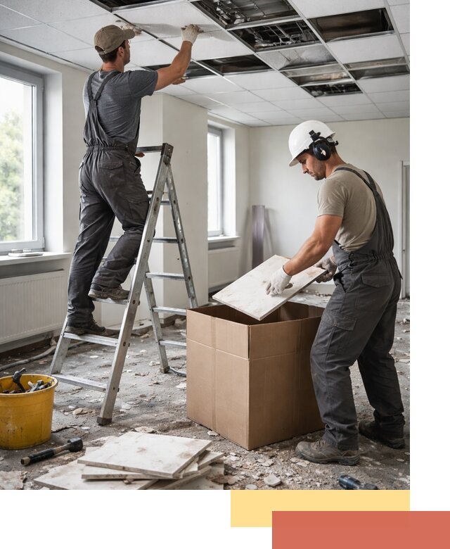 Демонтаж потолочной плитки в Муроме быстро и аккуратно