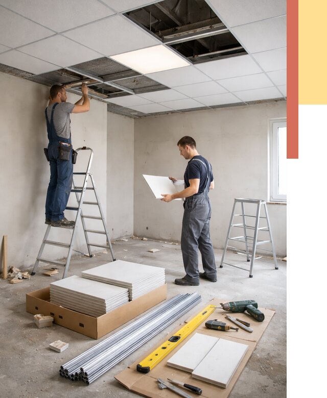 Монтаж потолка армстронг в Муроме от 4595 руб/м2 — быстрая установка под ключ | ОТДЕЛОЧНИК-Мум