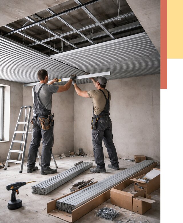 Монтаж реечного потолка в Муроме от 4595 руб. под ключ | ОТДЕЛОЧНИК-Мум