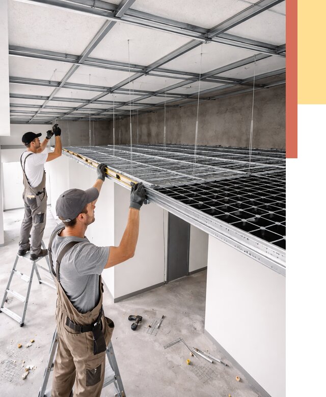 Монтаж потолка грильято в Муроме от 459 руб./м² — быстрая сборка под ключ | ОТДЕЛОЧНИК-Мум