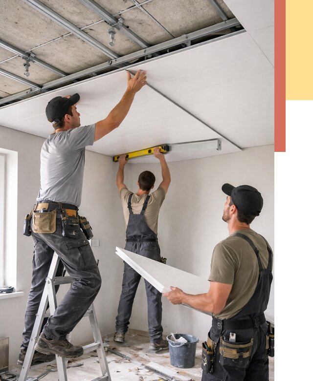 Монтаж потолка из ПВХ панелей в Муроме от 3574 руб./м2 — быстро и недорого | ОТДЕЛОЧНИК-Мум