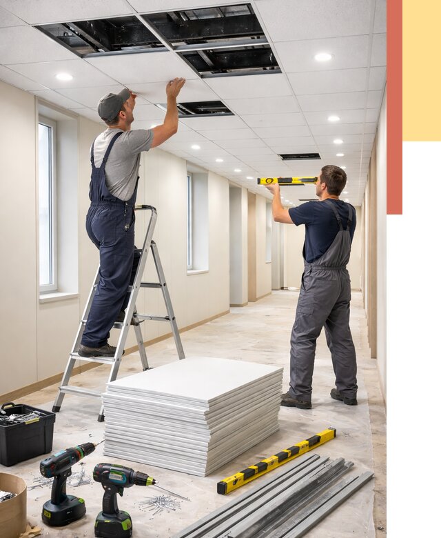 Ремонт потолка Армстронг в Муроме от 4595 руб. — быстро и недорого | ОТДЕЛОЧНИК-Мум