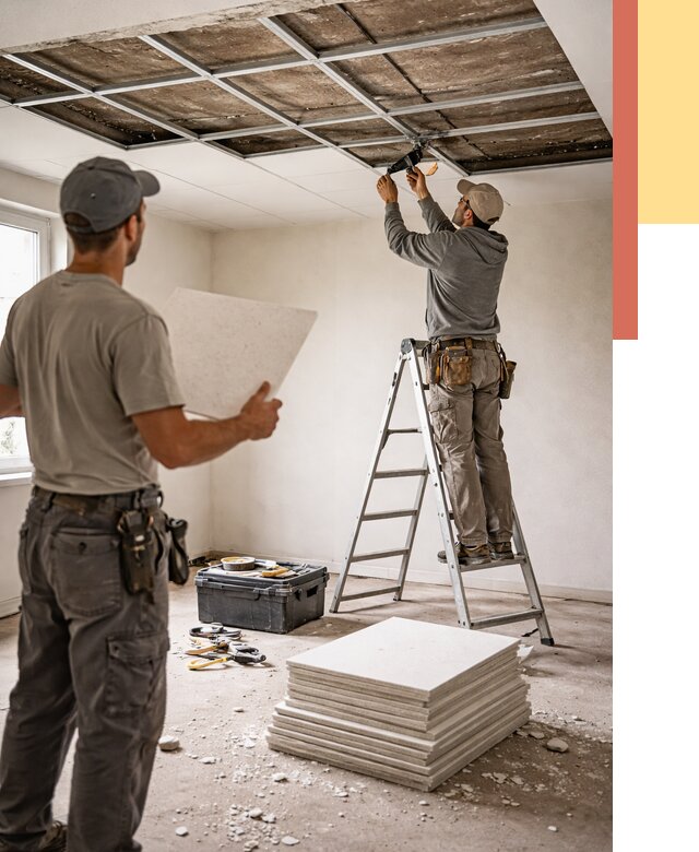 Замена плит подвесного потолка в Муроме от 1787 руб. быстро и недорого | ОТДЕЛОЧНИК-Мум