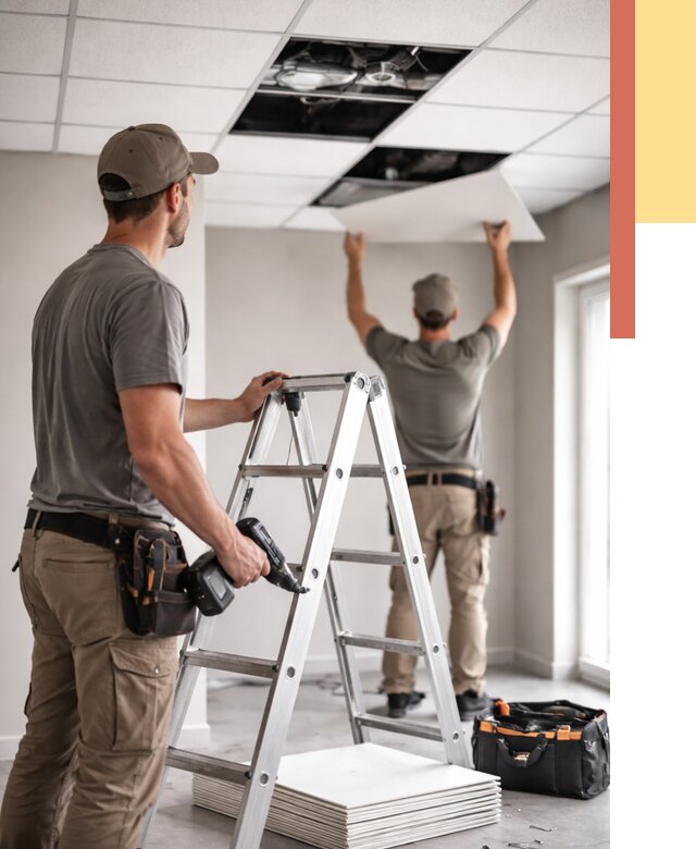 Обслуживание подвесного потолка в Муроме от 3574 руб. — быстро и недорого | ОТДЕЛОЧНИК-Мум