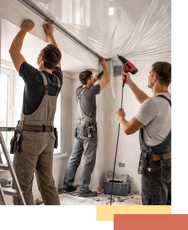 Монтаж глянцевого натяжного потолка в Муроме быстро и качественно