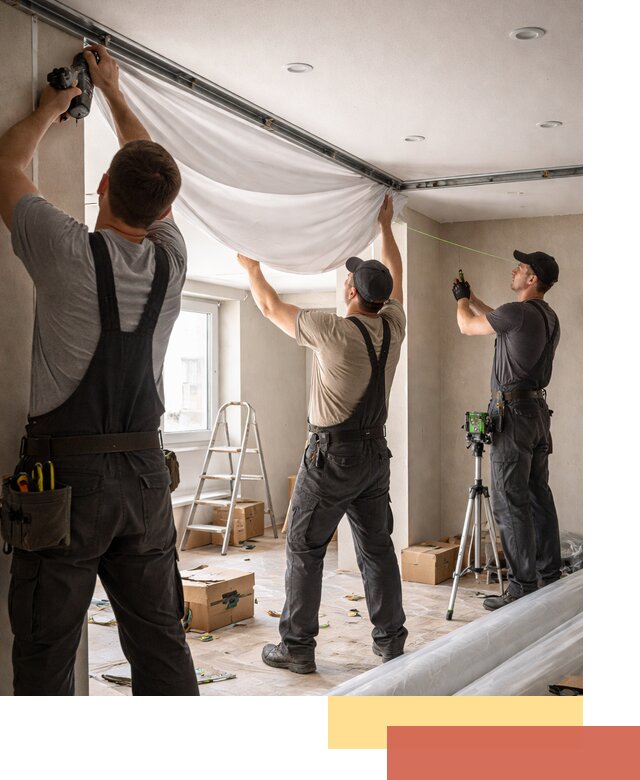 Монтаж парящего натяжного потолка под ключ в Муроме