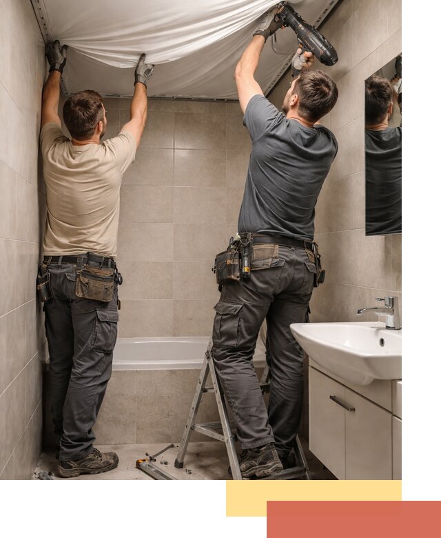 Монтаж натяжного потолка в ванной в Муроме быстро и качественно