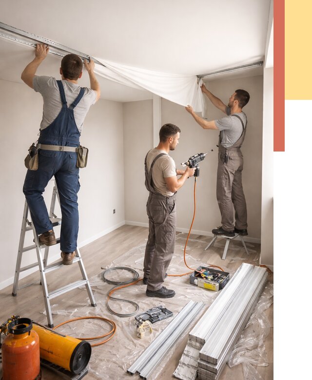 Монтаж натяжного потолка в студии в Муроме от 5616 руб. — быстро и недорого | ОТДЕЛОЧНИК-Мум