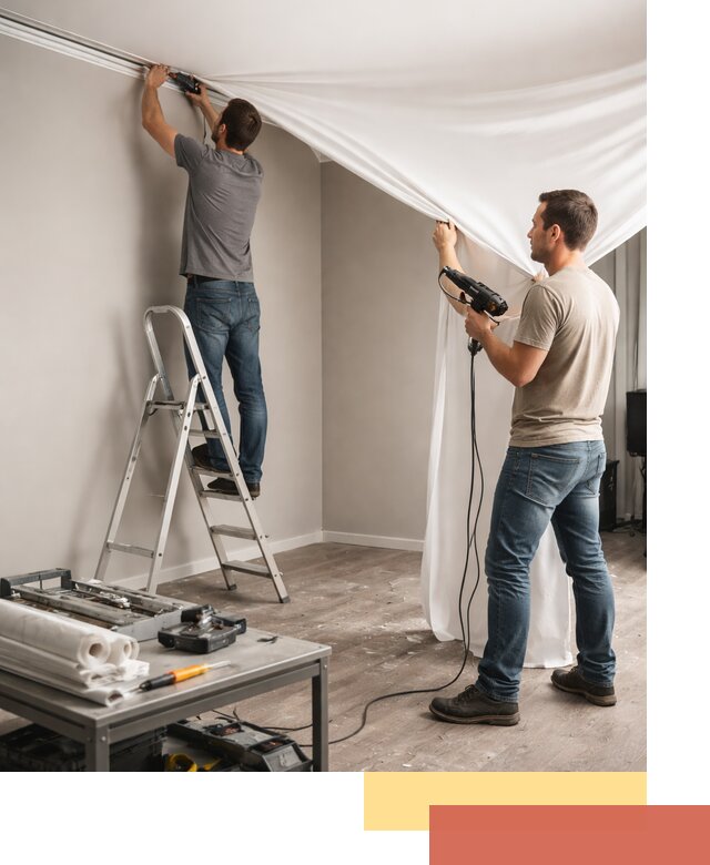 Монтаж натяжного потолка в студии в Муроме