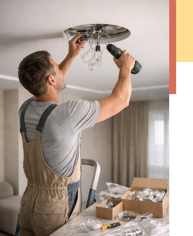 Установка люстры в натяжной потолок в Муроме от 1225 руб. | Быстро и недорого — ОТДЕЛОЧНИК-Мум