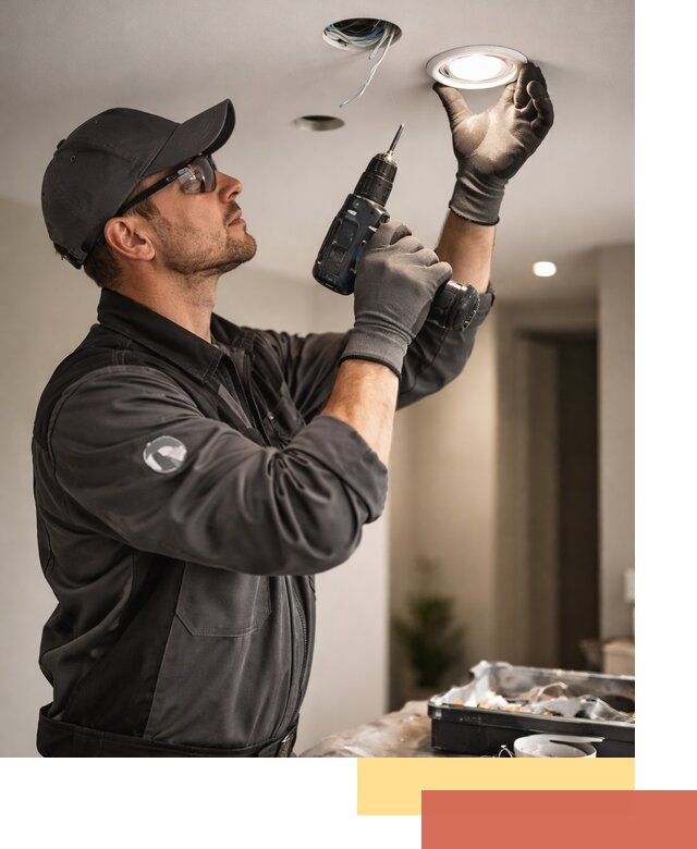 Установка точечных светильников в натяжной потолок в Муроме