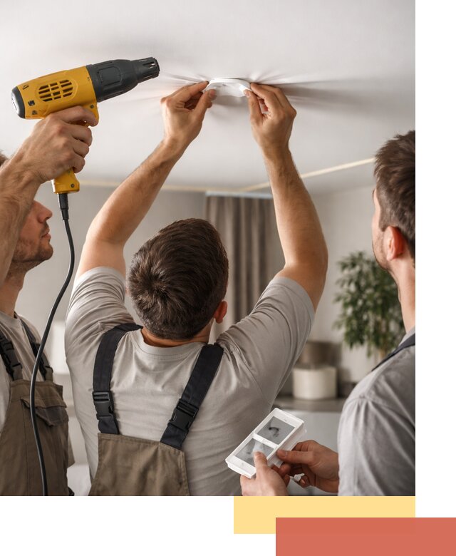 Ремонт прокола полотна натяжного потолка в Муроме