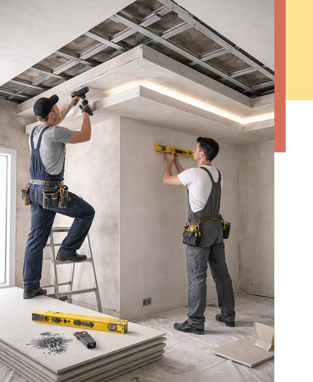 Двухуровневый потолок из гипсокартона в Муроме от 1480 руб. под ключ | ОТДЕЛОЧНИК-Мум