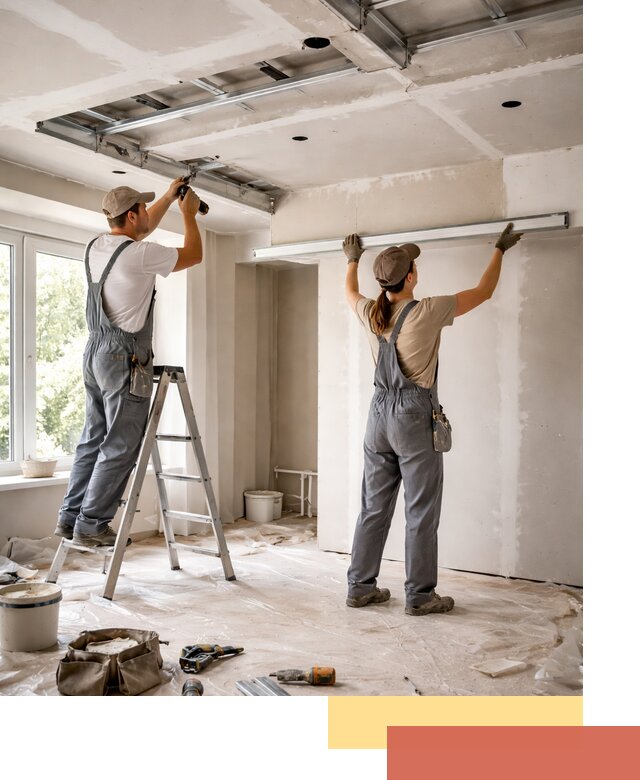 Монтаж многоуровневого потолка из гипсокартона в Муроме