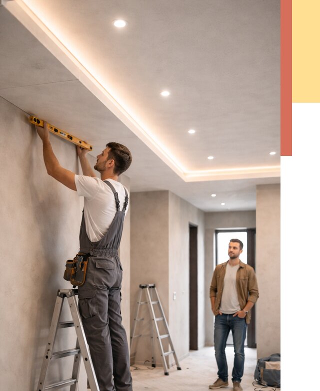 Потолок из гипсокартона с подсветкой в Муроме от 766 руб./м2 под ключ | ОТДЕЛОЧНИК-Мум