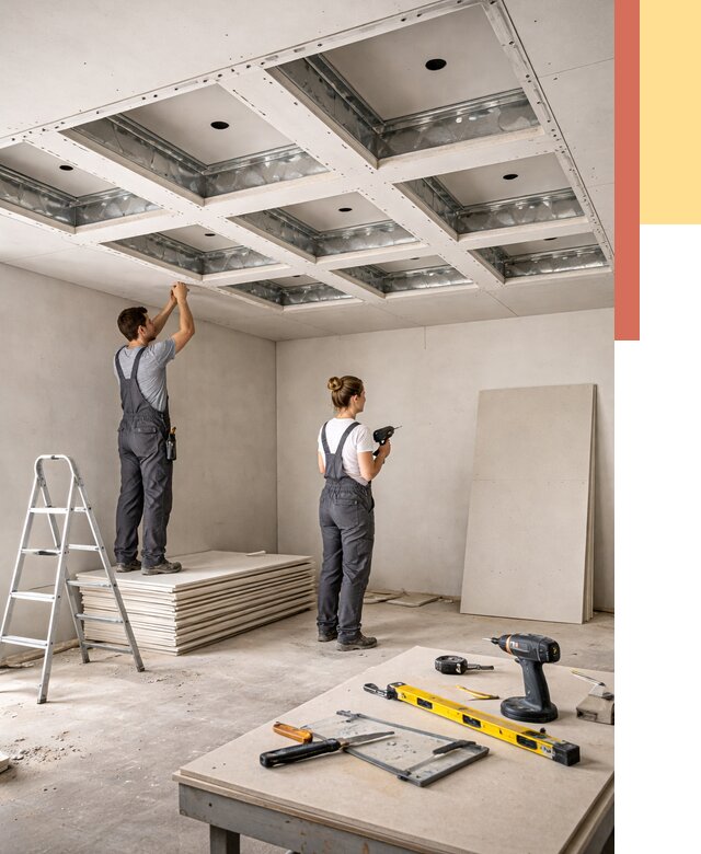 Кессонный потолок из гипсокартона в Муроме от 1889 руб. — монтаж и под ключ | ОТДЕЛОЧНИК-Мум