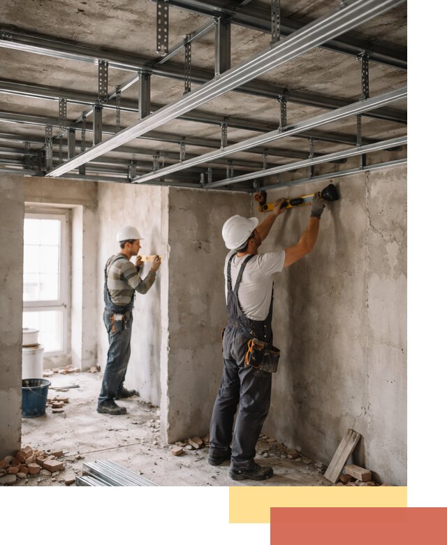 Монтаж каркаса потолка из профильного профиля в Муроме