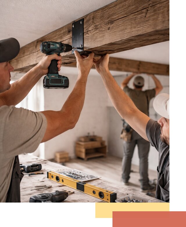 Монтаж декоративных потолочных балок в Муроме