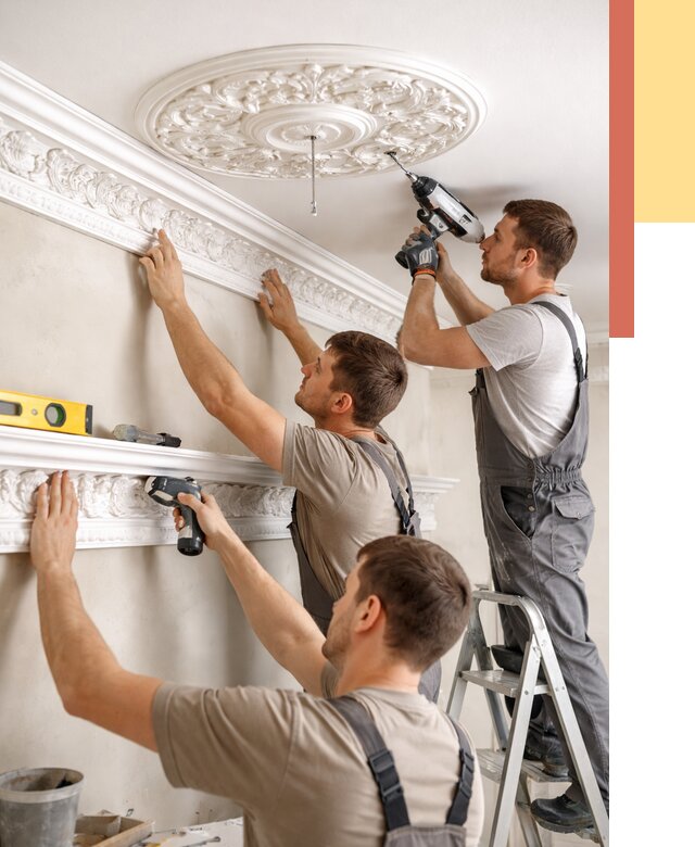 Монтаж лепнины на потолок в Муроме от 3267 руб. быстро и недорого | ОТДЕЛОЧНИК-Мум